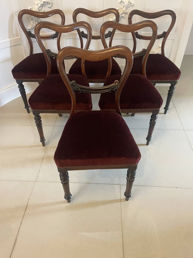 Quality Set of Six Antique Victorian Rosewood Dining Chairs - Image 2